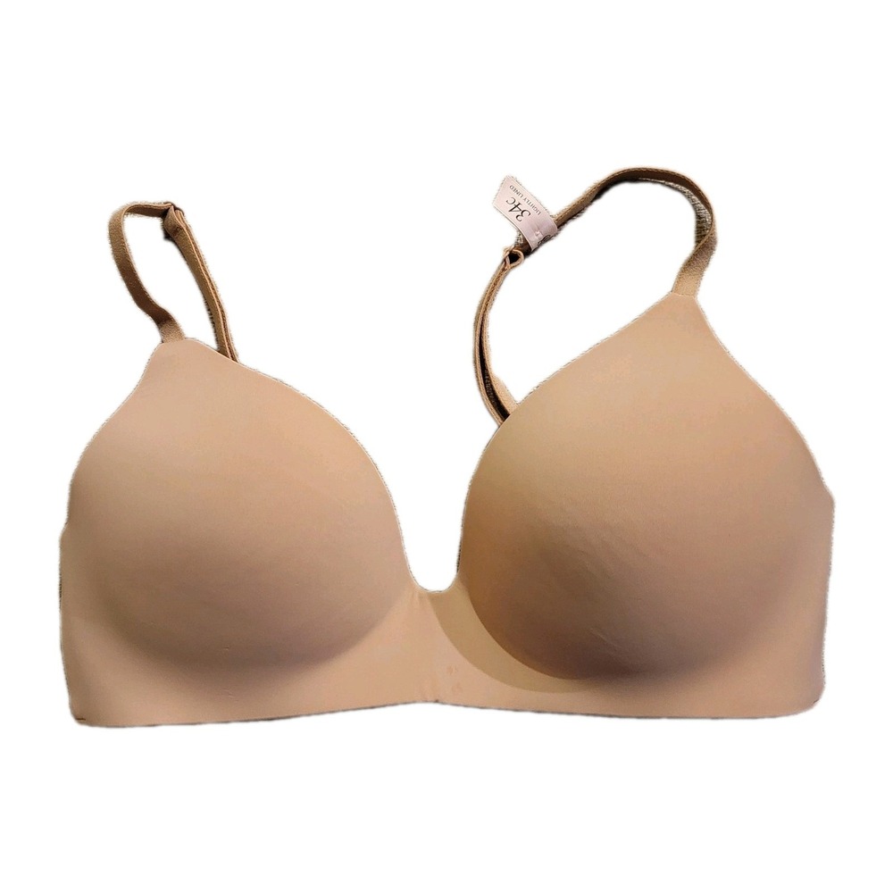 Victoria's Secret Lightly Lined Wireless Bra 34C Nude Beige‎ Convertible Straps